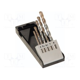 1 set x C.K - T3111 - Drill set, for concrete, steel, box, concrete, 5pcs.