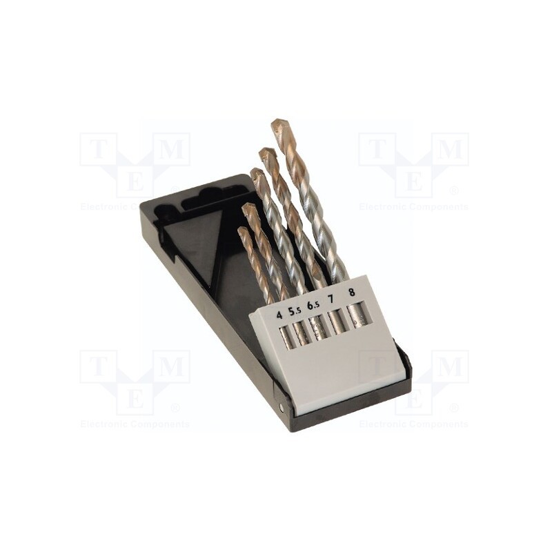 1 set x C.K - T3111 - Drill set, for concrete, steel, box, concrete, 5pcs.