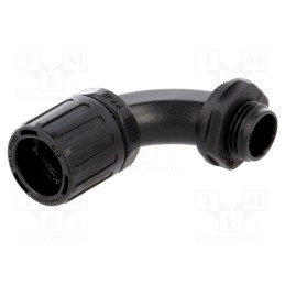 1 pcs x HELLERMANNTYTON - 166-22201 - 90° angled connector, Thread: metric,outside, polyamide, IP66