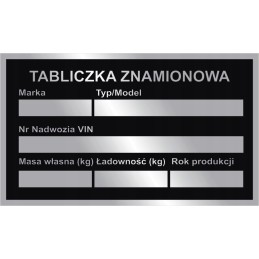 Rating plate 85x50mm, marking included in the price