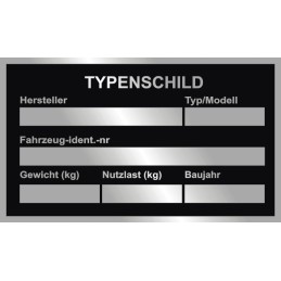 Rating plate 85x50mm, marking included in the price
