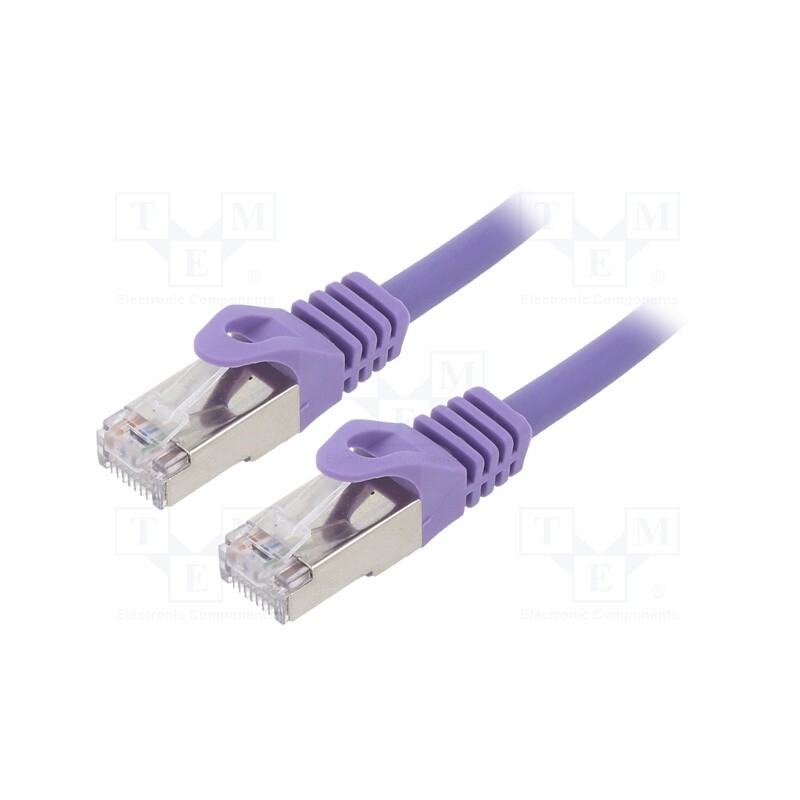 1 pcs x GEMBIRD - PP6A-LSZHCU-V-2M - Patch cord, S/FTP, 6a, solid, Cu, LSZH, violet, 2m, 27AWG, Cablexpert