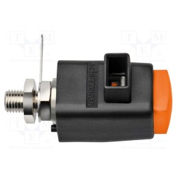 1 pcs x SCHu00dcTZINGER - SDK 801 / OR - Laboratory clamp, orange, 300VDC, 16A, screw, nickel, polyamide