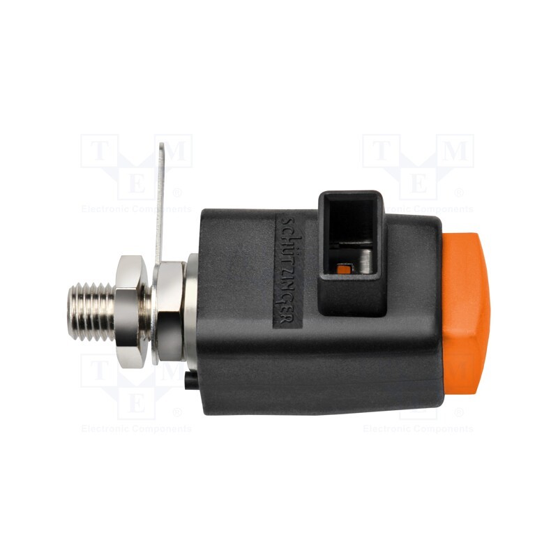 1 pcs x SCHu00dcTZINGER - SDK 801 / OR - Laboratory clamp, orange, 300VDC, 16A, screw, nickel, polyamide