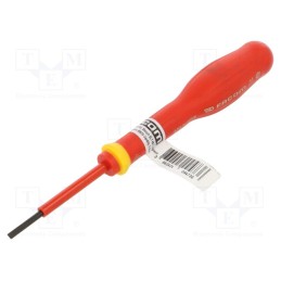 1 pcs x FACOM - AT2.5X50VE - Screwdriver, insulated, slot, 2,5x0,4mm, Blade length: 50mm, 1kVAC