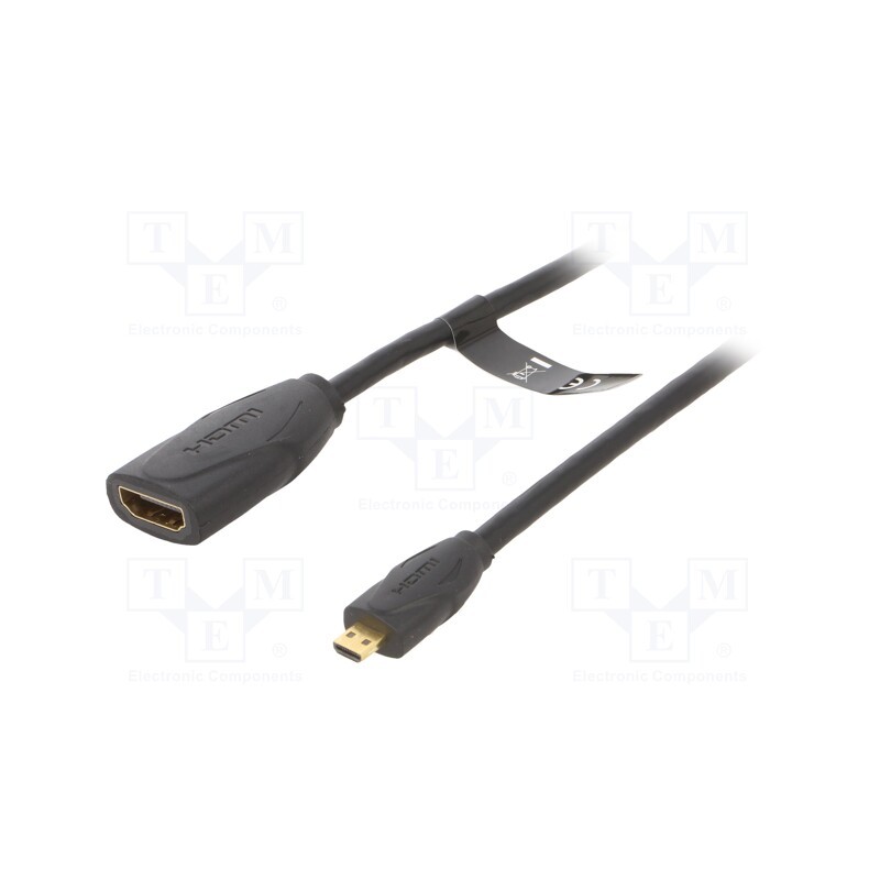 1 pcs x VENTION - ABBBF - Cable, HDMI 2.0, HDMI socket,micro HDMI plug, PVC, 1m, black