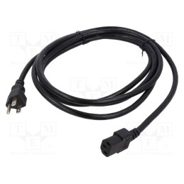 1 pcs x Qualtek Electronics - 212004-01 - Cable, 3x18AWG, IEC C13 female,NEMA 5-15 (B) plug, PVC, 2.2m