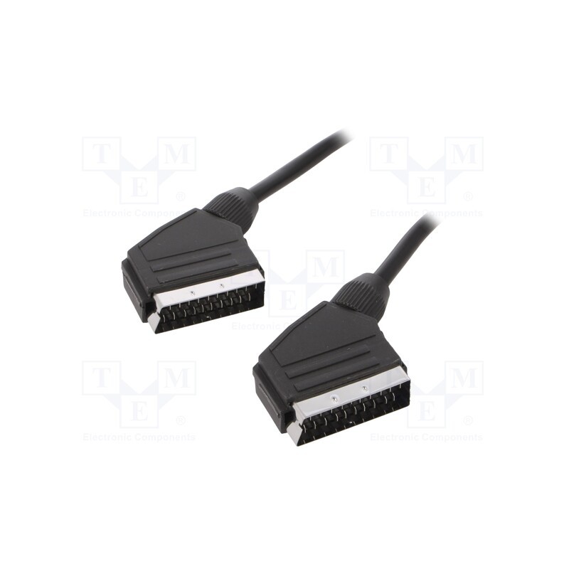 1 pcs x GEMBIRD - CCV-518 - Cable, SCART plug,both sides, 1.8m, black, Øcable: 8mm, PVC