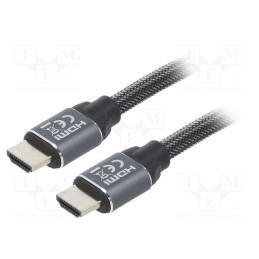 1 pcs x GEMBIRD - CCBP-HDMI-5M - Cable, HDMI 2.0, HDMI plug,both sides, textile, 5m, black, 28AWG