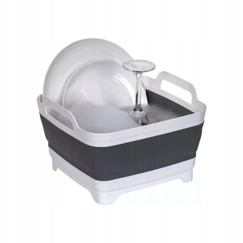 Folding tourist bowl with drain, 10 liters