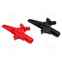 1 set x KPS - KPS-PT120 - Crocodile clip, 10A, Overall len: 99mm, black,red, 2pcs.