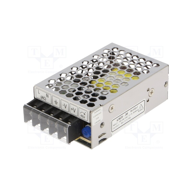 1 pcs x TDK-LAMBDA - LS25-36 - Power supply: switched-mode, for building in,modular, 25W, 36VDC