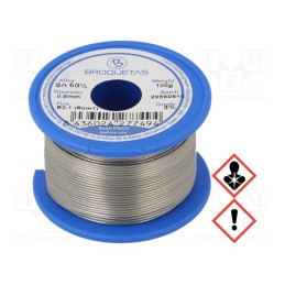 1 pcs x BROQUETAS - BROFIL 60 B2.1 0,8 MM 100 G - Soldering wire, Sn60Pb40, 0.8mm, 0.1kg, lead-based, reel