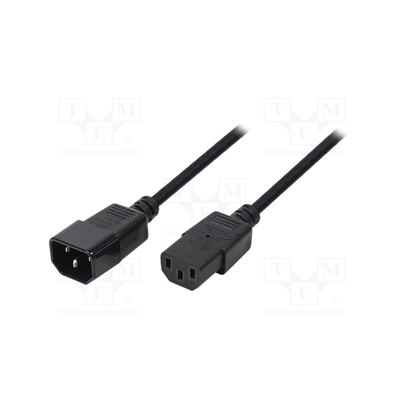 1 pcs x LOGILINK - CP091 - Cable, IEC C13 female,IEC C14 male, 1.8m, black, 10A, 250V
