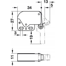 Lock latch furniture cabinet lock latch