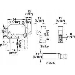 Lock latch furniture cabinet lock latch