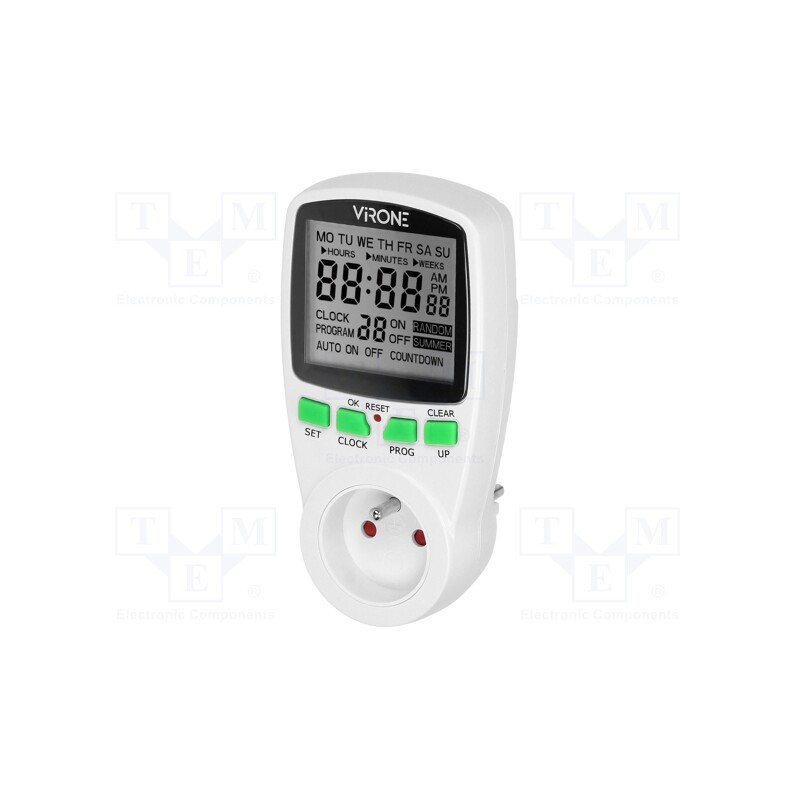 1 pcs x VIRONE - DT-1 - Programmable time switch, Number of operation modes: 16, IP20
