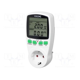 1 pcs x VIRONE - EM-1(GS) - Controller, plug-in, IP20, 16A, 230VAC 50/60Hz, Display: LCD, white