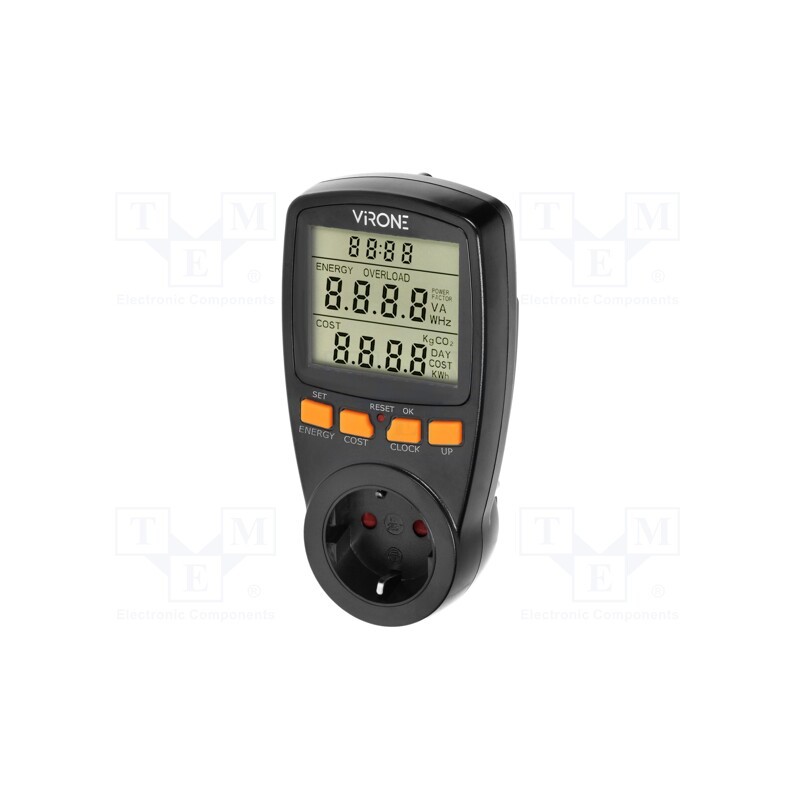 1 pcs x VIRONE - EM-1(GS)/B - Controller, plug-in, IP20, 16A, 230VAC 50/60Hz, Display: LCD, black