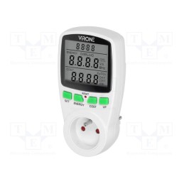 1 pcs x VIRONE - EM-4 - Controller, plug-in, IP20, 16A, 230VAC 50/60Hz, Display: LCD, white