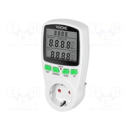 1 pcs x VIRONE - EM-4(GS) - Controller, plug-in, IP20, 16A, 230VAC 50/60Hz, Display: LCD, white