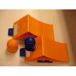 Wheel chock securing the hook and hook cover