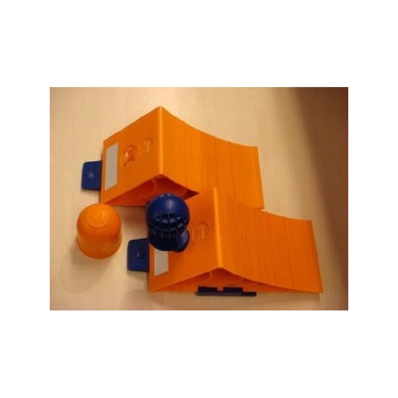 Wheel chock securing the hook and hook cover