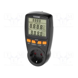 1 pcs x VIRONE - EM-4(GS)/B - Controller, plug-in, IP20, 16A, 230VAC 50/60Hz, Display: LCD, black