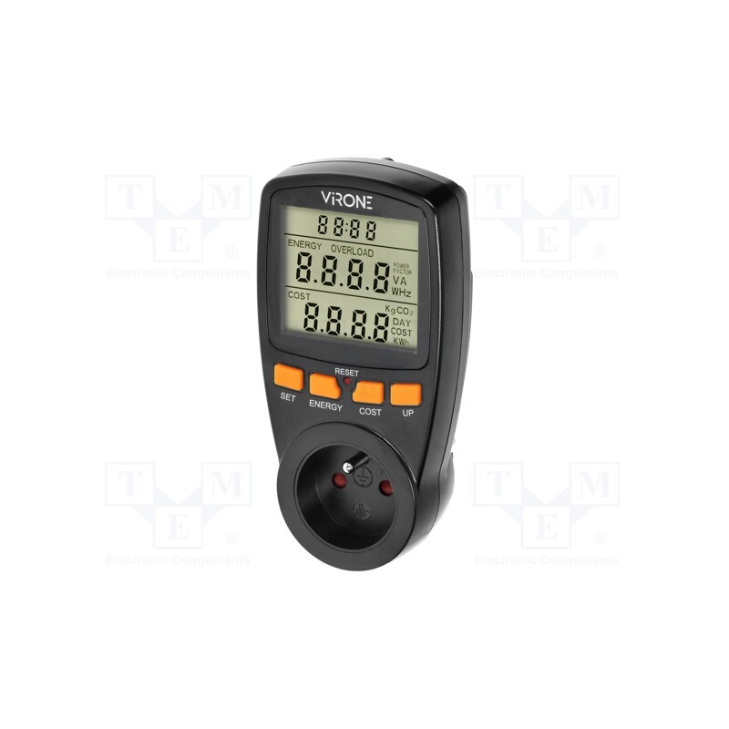 1 pcs x VIRONE - EM-4/B - Controller, plug-in, IP20, 16A, 230VAC 50/60Hz, Display: LCD, black
