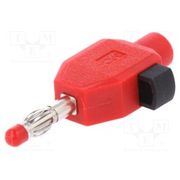 1 pcs x STu00c4UBLI - 22.3006-22 - Plug, 4mm banana, 10A, 60V, red, insulated, 2.5mm2, nickel plated