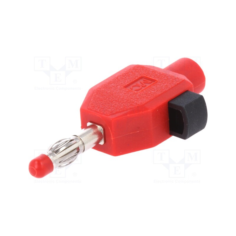 1 pcs x STu00c4UBLI - 22.3006-22 - Plug, 4mm banana, 10A, 60V, red, insulated, 2.5mm2, nickel plated