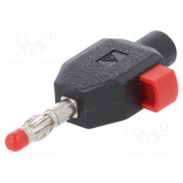 1 pcs x STu00c4UBLI - 22.3006-21 - Plug, 4mm banana, 10A, 60V, black, insulated, 2.5mm2, nickel plated