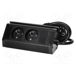 1 pcs x VIRONE - FS-12/B - Plug socket strip: furniture, IP20, 3680W, black, 230VAC, 1.5m