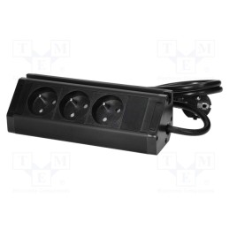 1 pcs x VIRONE - FS-14/B - Plug socket strip: furniture, IP20, 3680W, black, 230VAC, 1.5m