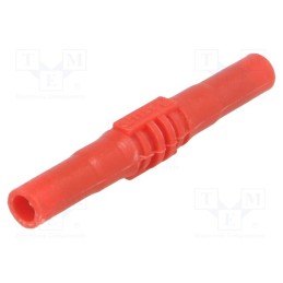 1 pcs x MUELLER ELECTRIC - BU-32601-2 - Socket, 4mm banana, 15A, 1kV, red, nickel plated, insulated, 63.5mm