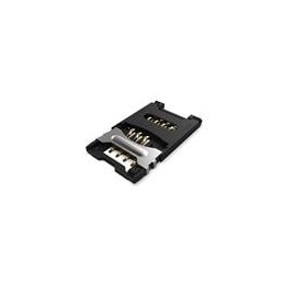 1 pcs : SIM5055-6-1-25-00-A - Memory Card Connectors SIM Card Connector, Hinged Type, 6 Pin, SMT,2.50mm Profile, with Card Detec