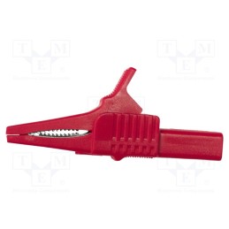 1 pcs x MUELLER ELECTRIC - BU-65-2 - Crocodile clip, 30A, red, Grip capac: max.19mm, Socket size: 4mm