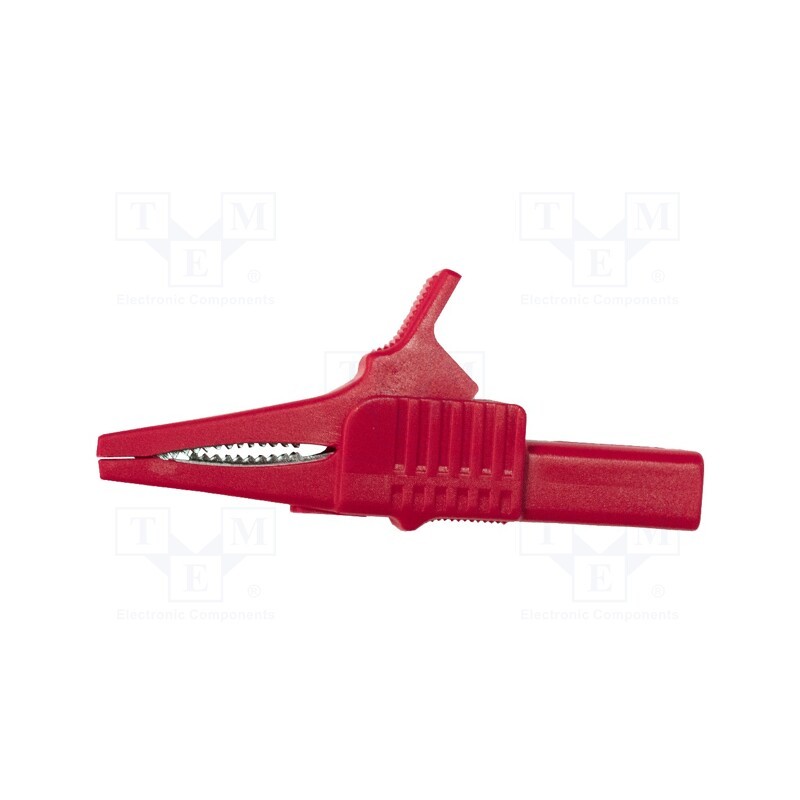 1 pcs x MUELLER ELECTRIC - BU-65-2 - Crocodile clip, 30A, red, Grip capac: max.19mm, Socket size: 4mm