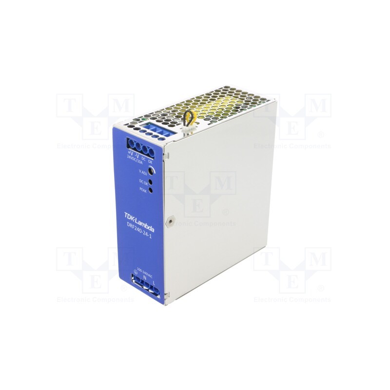 1 pcs x TDK-LAMBDA - DRF240-24-1 - Power supply: switched-mode, for DIN rail, 240W, 24VDC, 10A, DRF