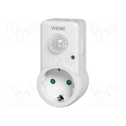 1 pcs x VIRONE - MS-1(GS) - Motion sensor, plug-in, 230VAC, IP20, -20÷40°C, 9m, 120°, 1.2kW