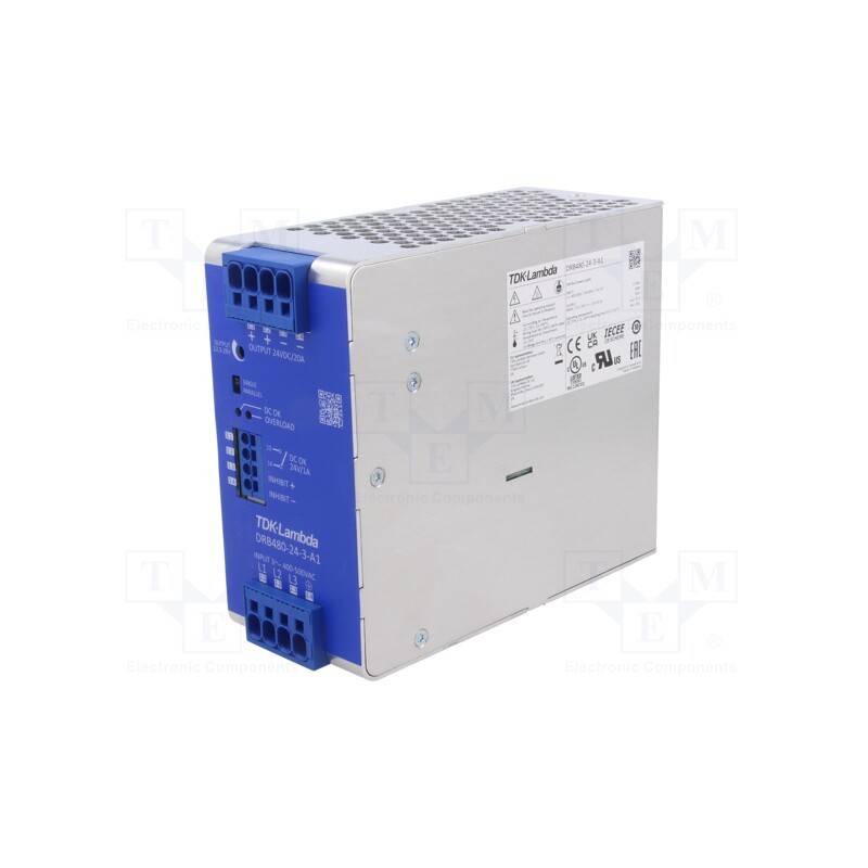1 pcs x TDK-LAMBDA - DRB480-24-3-A1 - Power supply: switched-mode, for DIN rail, 480W, 24VDC, 20A, DRB