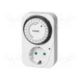 1 pcs x VIRONE - MT-1(GS) - Programmable time switch, 15min÷24h, 230VAC/16A, IP20, Schuko