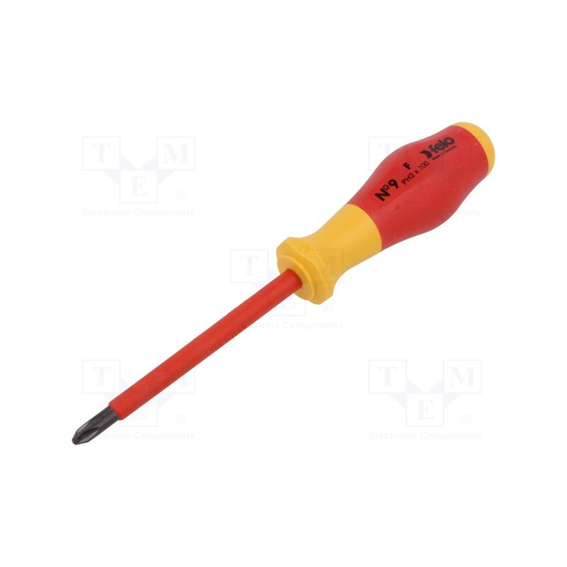 1 pcs x FELO - 914 203 90 - Screwdriver, insulated, Phillips, PH2