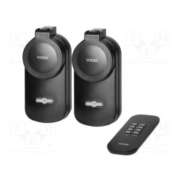 1 pcs x VIRONE - RS-2 - Power socket, plug-in, 230VAC, IP44, 25m, black, Standard