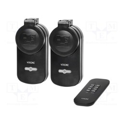 1 pcs x VIRONE - RS-2(GS) - Power socket, plug-in, 230VAC, IP44, 25m, black, Schuko