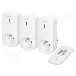 1 pcs x VIRONE - RS-3 - Power socket, plug-in, 230VAC, IP20, 25m, white, Standard