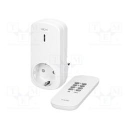 1 pcs x VIRONE - RS-5(GS) - Power socket, plug-in, 230VAC, IP20, 25m, white, Schuko