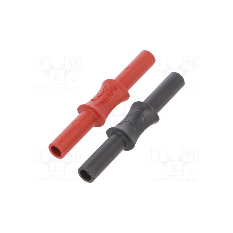 1 pcs x POMONA - POMONA 6252 - Adapter, 4mm banana, 10A, 1kVAC, red and black
