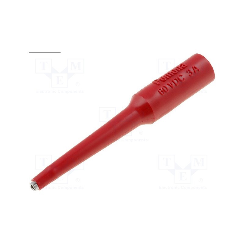 1 pcs x POMONA - 607066 - Probe tip, 3A, red, Tip diameter: 1.6mm, Socket size: 4mm, 70VDC