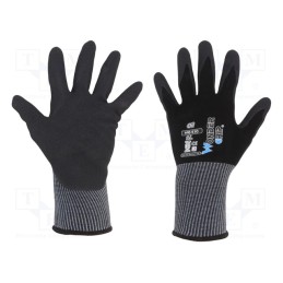 1 set x WONDER GRIP - 52990 - Protective gloves, Size: 9,L, black, nitryl,polyamide, Oil